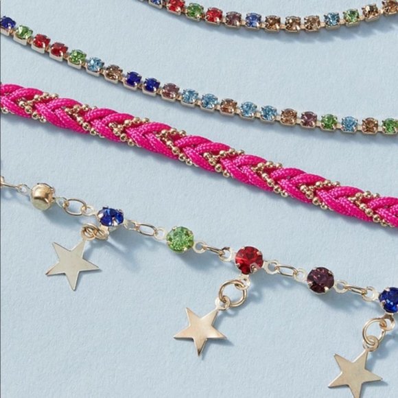 • Kaye • 4 Pc. Rhinestone + Star Anklet Set - Picture 3 of 4